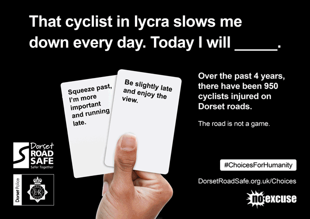 A gif of images each with their own message about staying safe while driving